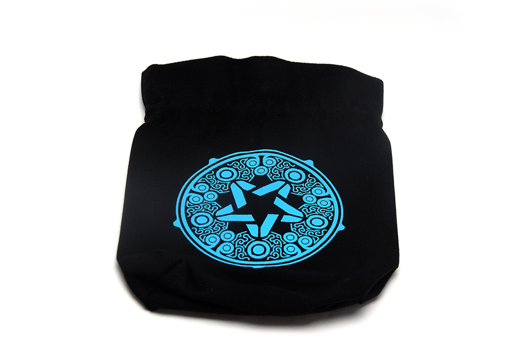 The Witcher Dice Bag: Yennefer black with blue obsidian star flat