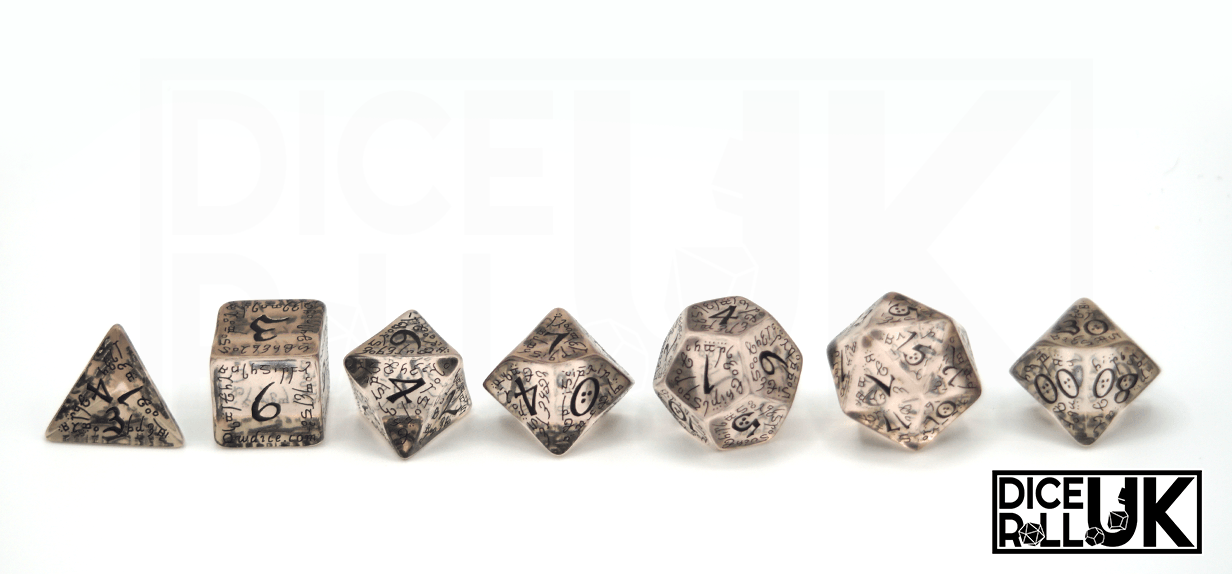 Translucent Elvish Dice With Black Ink - Lineup
