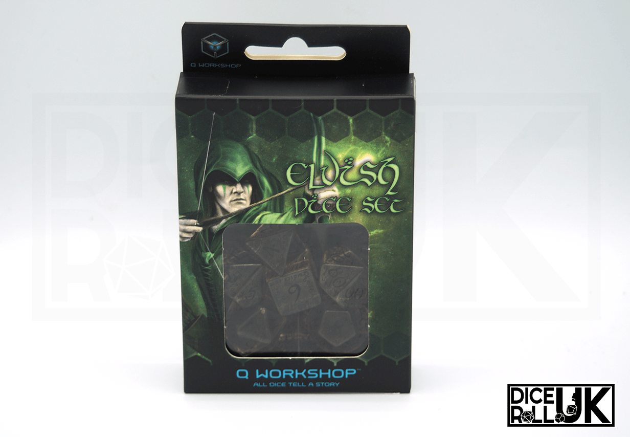 Translucent Elvish Dice With Black Ink - Box Front