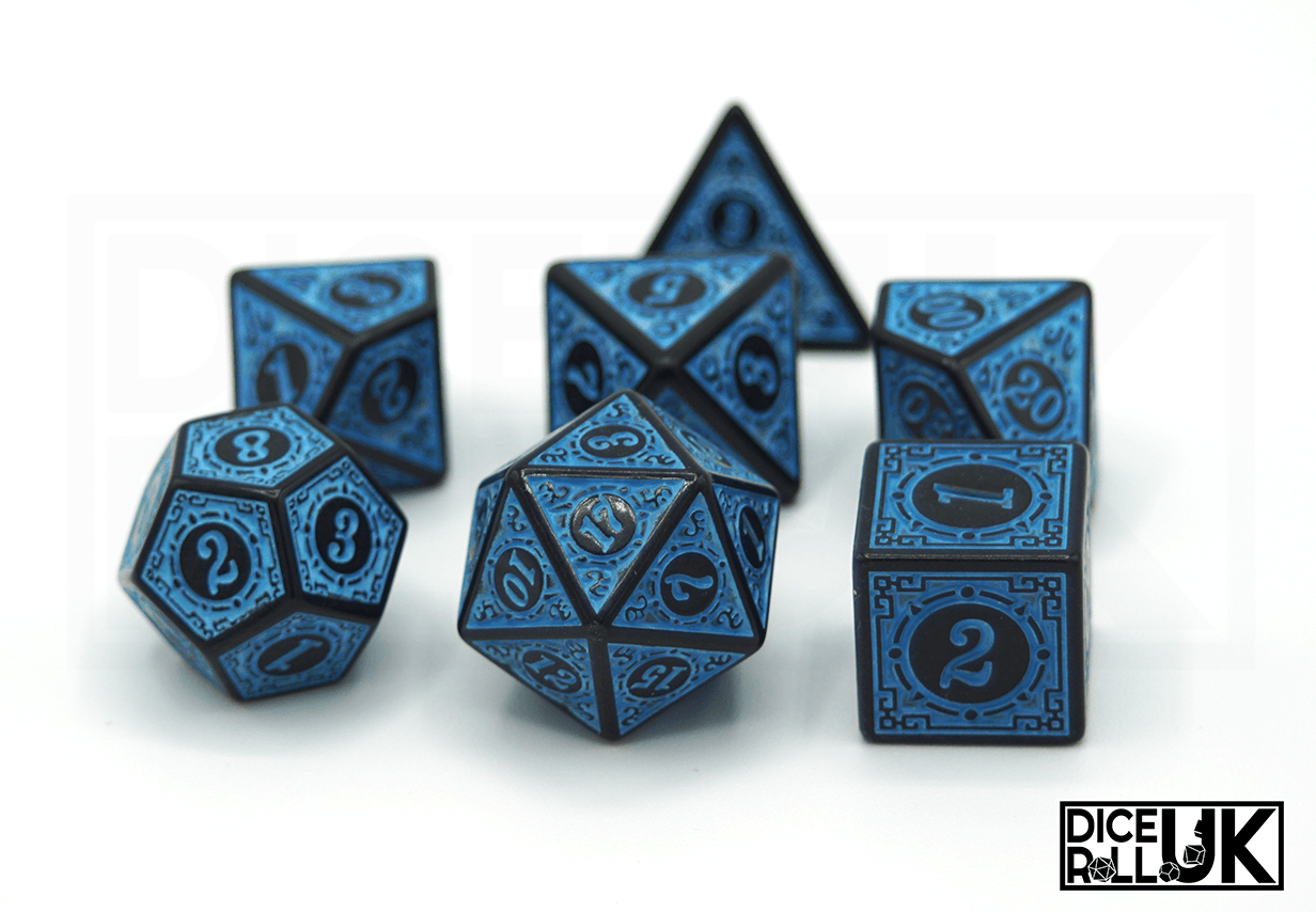 Blue Carved Dice - Full Set
