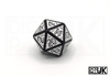 Celtic Dice - Black & White - D20 Closeup