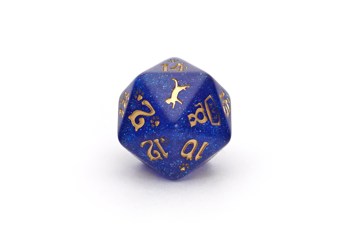Cat Dice: Meowster D20 Close Up