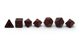 RPG Starter Kit elvish black and red dice polyset full line up