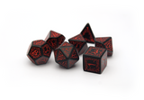 RPG Starter Kit elvish black and red dice polyset