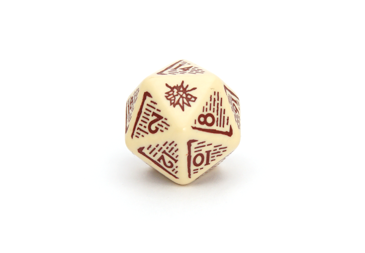 The Witcher Dice: Vesemir The Old Wolf D20 Closeup